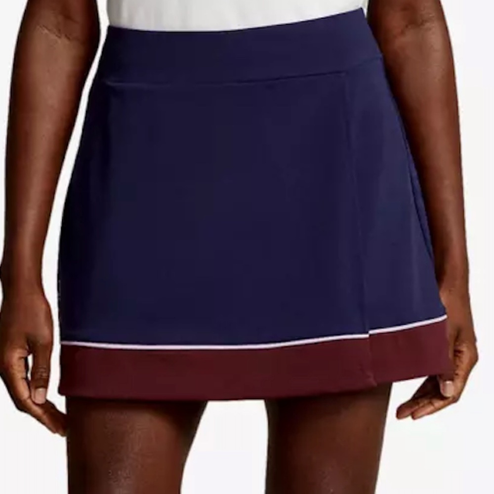 RLX GOLF Interlock Banded Faux-Wrap 15" Skort